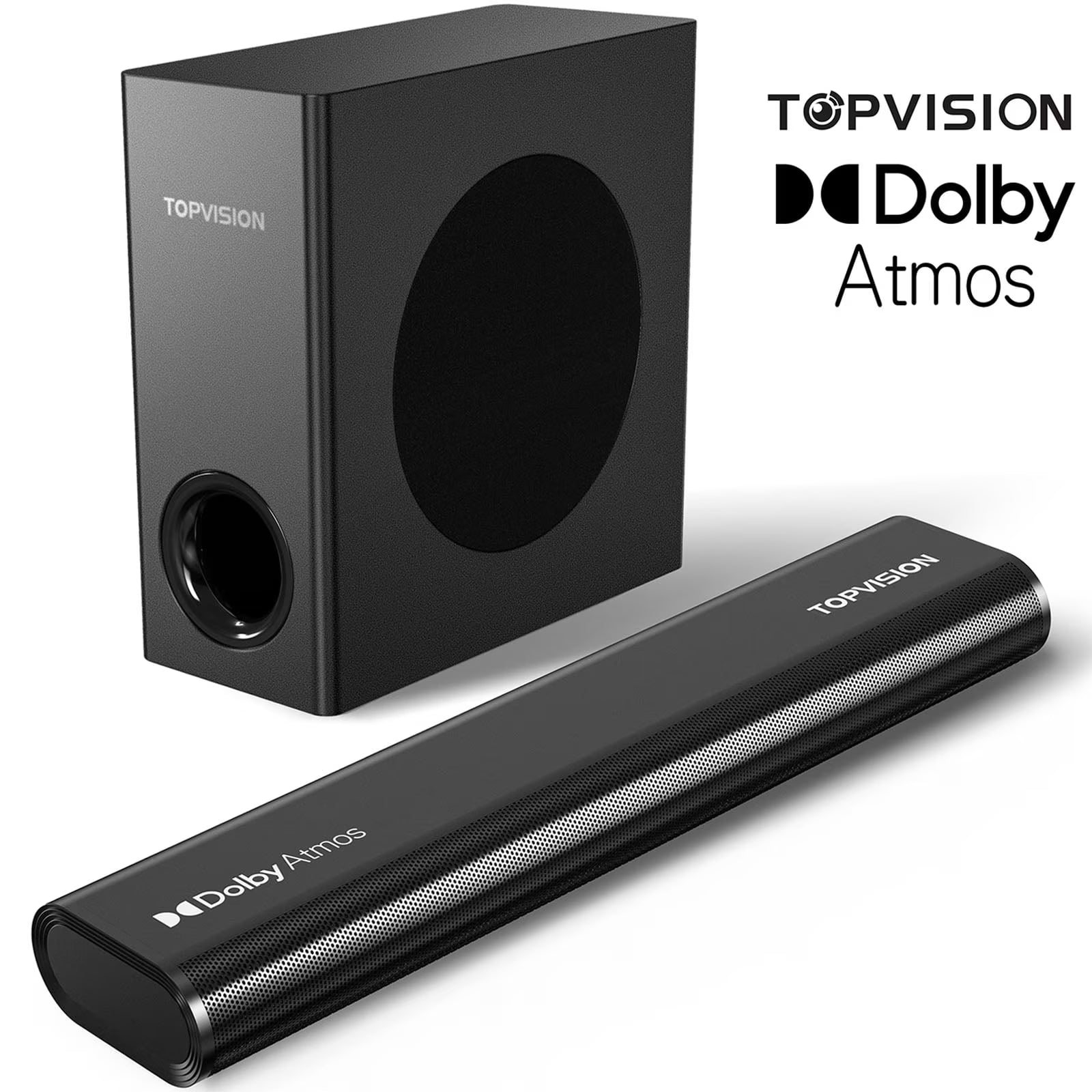 2.1Ch Dolby Atmos Soundbar with Subwoofer, 150W Sound Bar for TV with Bluetooth 5.3, Home Theater Surround System for Tv/Projector/Pc, HDMI Earc, Optical, AUX & USB